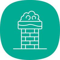 Chimney Top Line Curve Icon vector