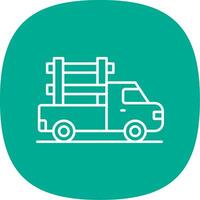 Pickup Truck Line Curve Icon vector