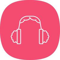 Earmuff Line Curve Icon vector