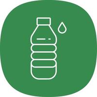 Water Bottle Line Curve Icon vector