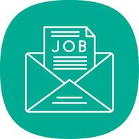 Job Offer Line Curve Icon vector