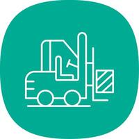 Forklift Line Curve Icon vector