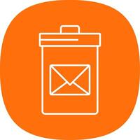 Delete Message Line Curve Icon vector