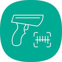 Barcode Scanner Line Curve Icon vector