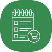 Shopping List Line Curve Icon vector