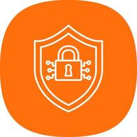 Cyber Security Line Curve Icon vector