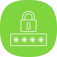 Password Line Curve Icon vector
