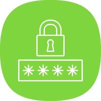 Password Line Curve Icon vector