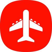 Plane Line Circle Icon vector