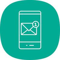 New Message Line Curve Icon vector