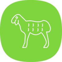 Sheep Line Curve Icon vector