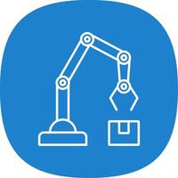 Robotic Arm Line Curve Icon vector