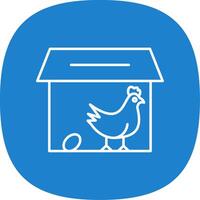 Chicken Coop Line Curve Icon vector