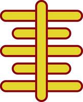 Center Align Line Two Color Icon vector