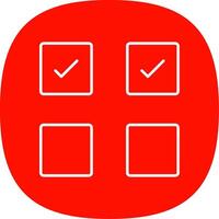 Check Box Line Curve Icon vector