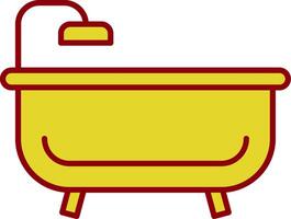 Bath Tub Line Two Color Icon vector