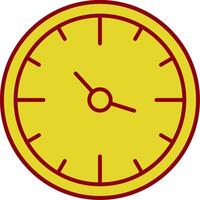 icono de dos colores de la línea de reloj vector