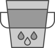 icono de dos colores de línea de cubo de agua vector