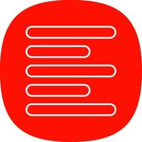Horizontal Left Align Line Curve Icon vector