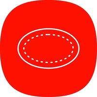 oval línea curva icono vector