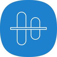 Vertical Align Centre Line Curve Icon vector