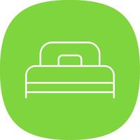 Single Bed Line Curve Icon vector