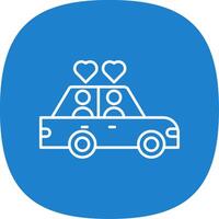 Wedding Car Line Curve Icon vector