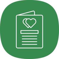 Wedding Invitation Line Curve Icon vector
