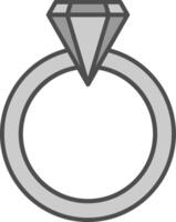 Boda anillo relleno icono vector
