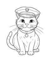 Cute Cat Coloring Pages, Cat illustration, Beautiful cat black and white vector