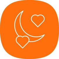 Honey Moon Line Curve Icon vector