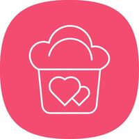 Muffin Line Curve Icon vector