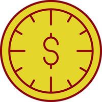 el tiempo es dinero línea icono de dos colores vector