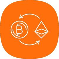 Ethereum Line Curve Icon vector