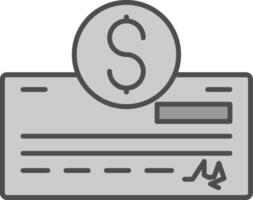 pagar cheque relleno icono vector