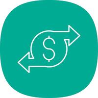 Money Transfer Line Curve Icon vector