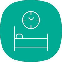 Bed Time Line Curve Icon vector