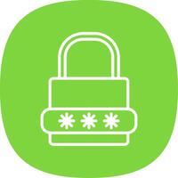Lock Line Curve Icon vector