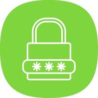 Lock Line Curve Icon vector