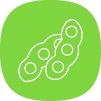 Soybean Line Curve Icon vector