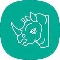 Rhinoceros Line Curve Icon vector