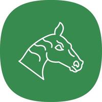 caballo línea curva icono vector