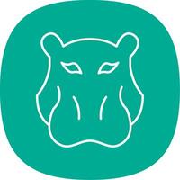 Hippopotamus Line Curve Icon vector