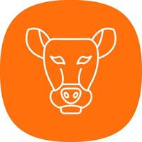 Llama Line Curve Icon vector