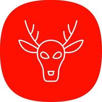 Deer Line Curve Icon vector