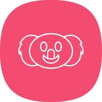 Koala Line Curve Icon vector