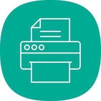 Printer Line Curve Icon vector