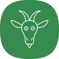 Goat Line Curve Icon vector