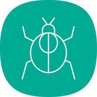 Cockroach Line Curve Icon vector