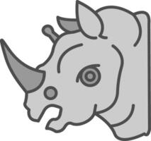 rinoceronte relleno icono vector